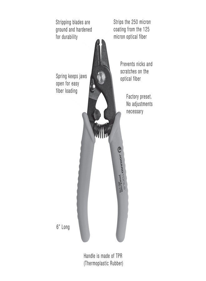 Jonard Tools Jonard JIC-175 Ergonomic Fiber Optic Stripper with TPR Handle, 6" Length - Image 3