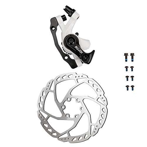 RUJOI Bike Disc Brake Kit, Aluminum Front Caliper, Full Aluminum Alloy Bicycle Brake Lever, 160mm Rotor, Mechanic Tool-Free Pad Adjuster for Road Bike, Mountain Bike (1 Set) - Image 3