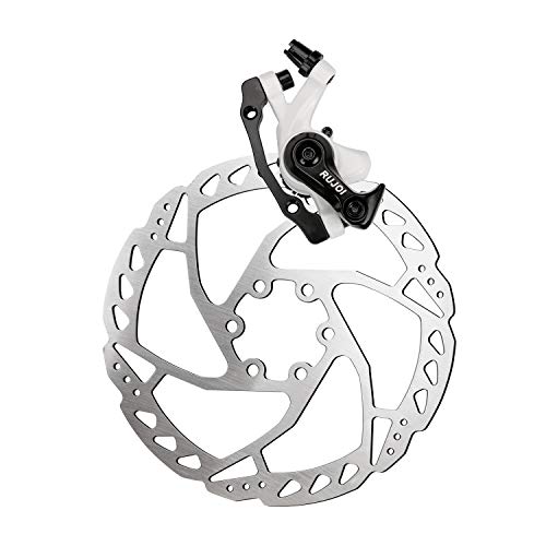 RUJOI Bike Disc Brake Kit, Aluminum Front Caliper, Full Aluminum Alloy Bicycle Brake Lever, 160mm Rotor, Mechanic Tool-Free Pad Adjuster for Road Bike, Mountain Bike (1 Set) - Image 2