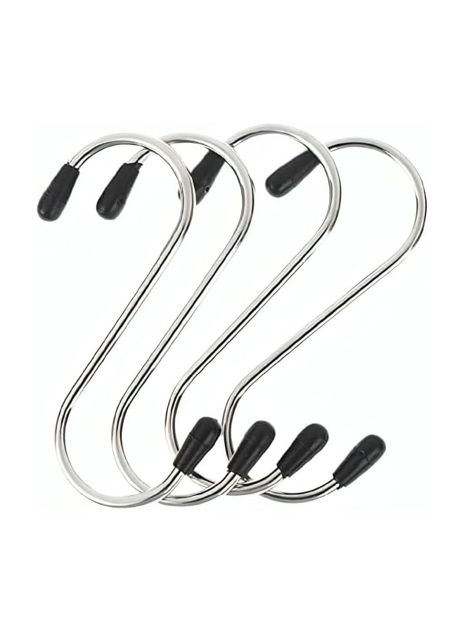 S-TOP Heavy Duty Metal Hook Hangers, Unique Creative Stainless Steel S Hooks 10 Cm (Pack Of 4 Pieces) - Image 1