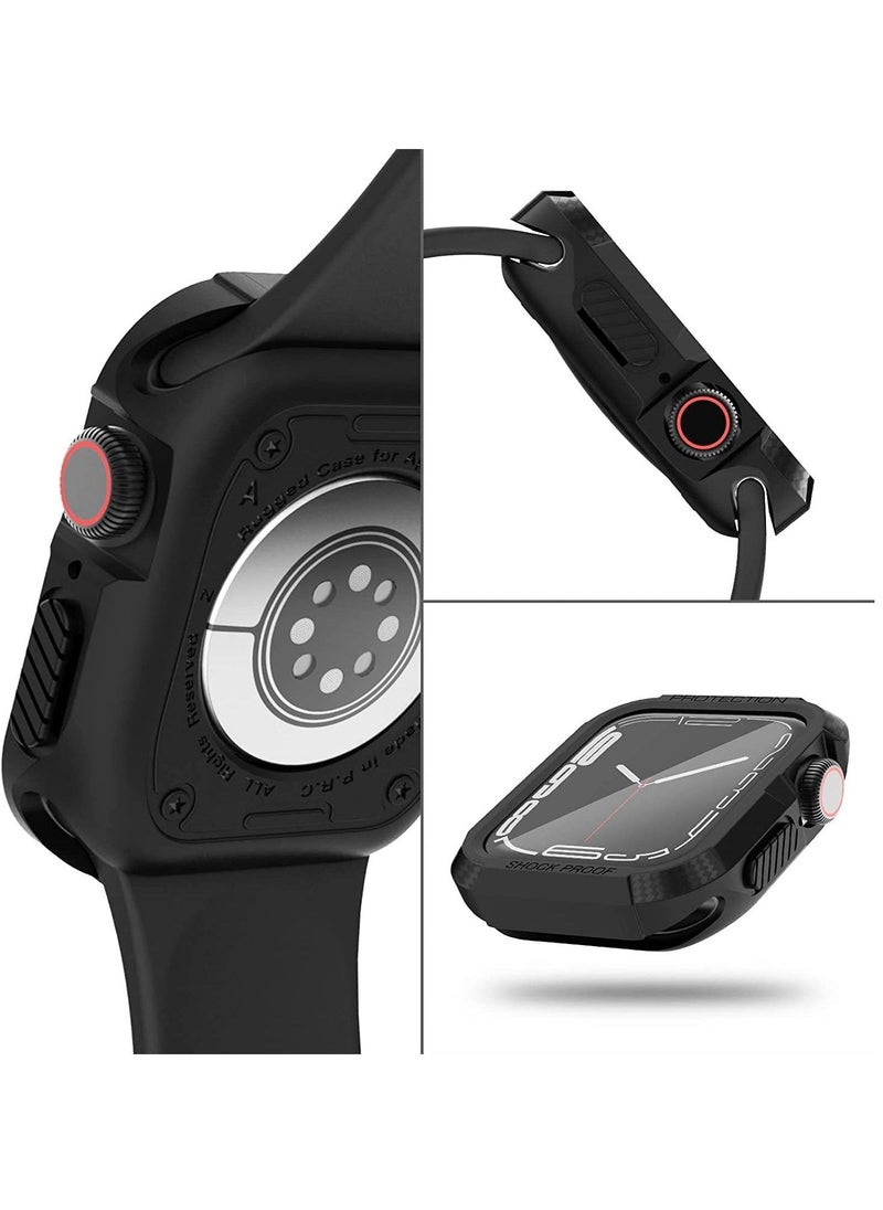 KASTWAVE - 45mm Case, Compatible Fit for Apple Watch Series 7 45mm, 6 Packs Rugged Protective Case Soft TPU Bumper Compatible for Apple Watch Case Series 7/6/SE/5/4 44mm Screen Protector for Men Women - Image 1