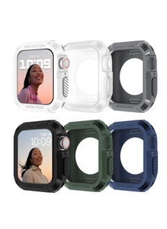 KASTWAVE 45mm Case, Compatible Fit for Apple Watch Series 7 45mm, 6 Packs Rugged Protective Case Soft TPU Bumper Compatible for Apple Watch Case Series 7/6/SE/5/4 44mm Screen Protector for Men Women  - Image 1
