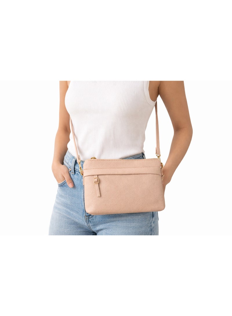 Soft Casual Crossbody Bag - Beige - Image 3