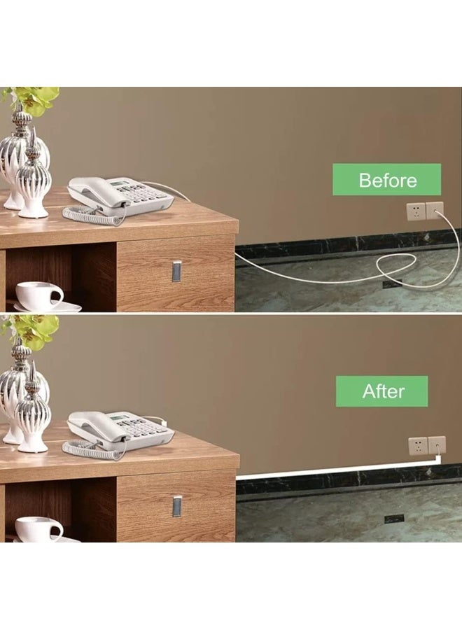 قناة بي في سي ذاتية اللصق الفاخرة 90 سم باللون الأبيض/الأحمر لتغطية الكابلات، عبوة من 3 (25X38 مم) - Image 2