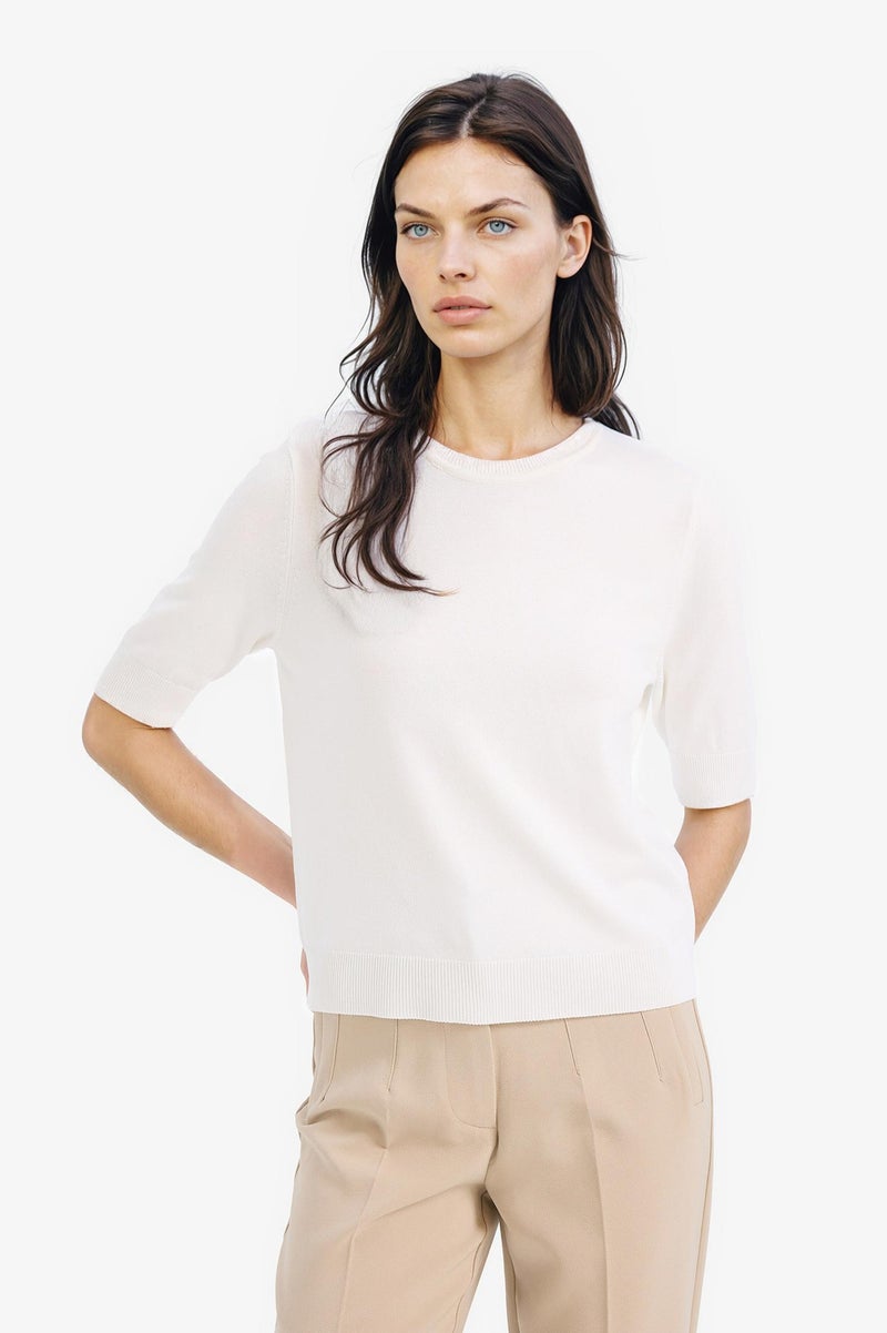 DeFacto Beige Woman Regular Fit Crew Neck Basic Knitted Pullover Casual - Image 3