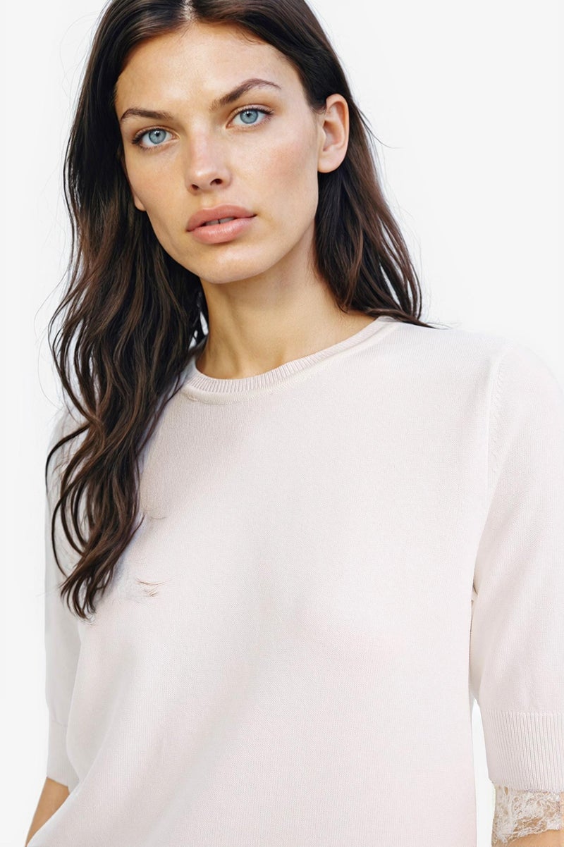 DeFacto Beige Woman Regular Fit Crew Neck Basic Knitted Pullover Casual - Image 5