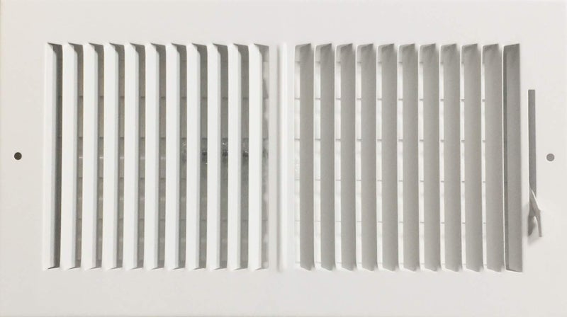 HBW 12"x 6" (Duct Opening Size) 2-Way Stamped Face Steel Ceiling/sidewall Air Supply Register - Vent Cover - Actual Outside Dimension 13.75" X 7.75" - Image 1