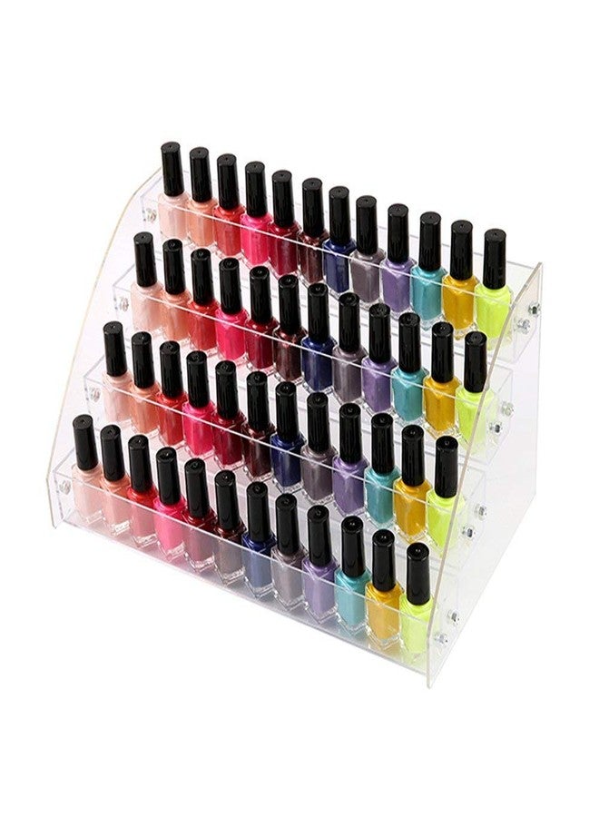 BigHala Nail Polishes Rack Organizers Shelf 2 Sets 4 Tiers Acrylic Manicure Makeup Holder for Lipstick Dresser Eye Shadow Container Reagent Retail Store E ssential Oils Liquid Paint Display Stand Station Case - Image 1