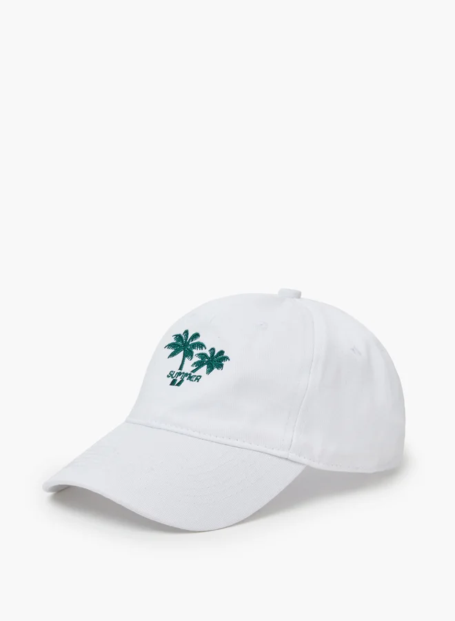 ستايلي White Palm Tree Embroidery Baseball Cap