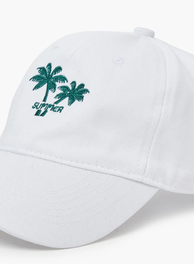 ستايلي White Palm Tree Embroidery Baseball Cap