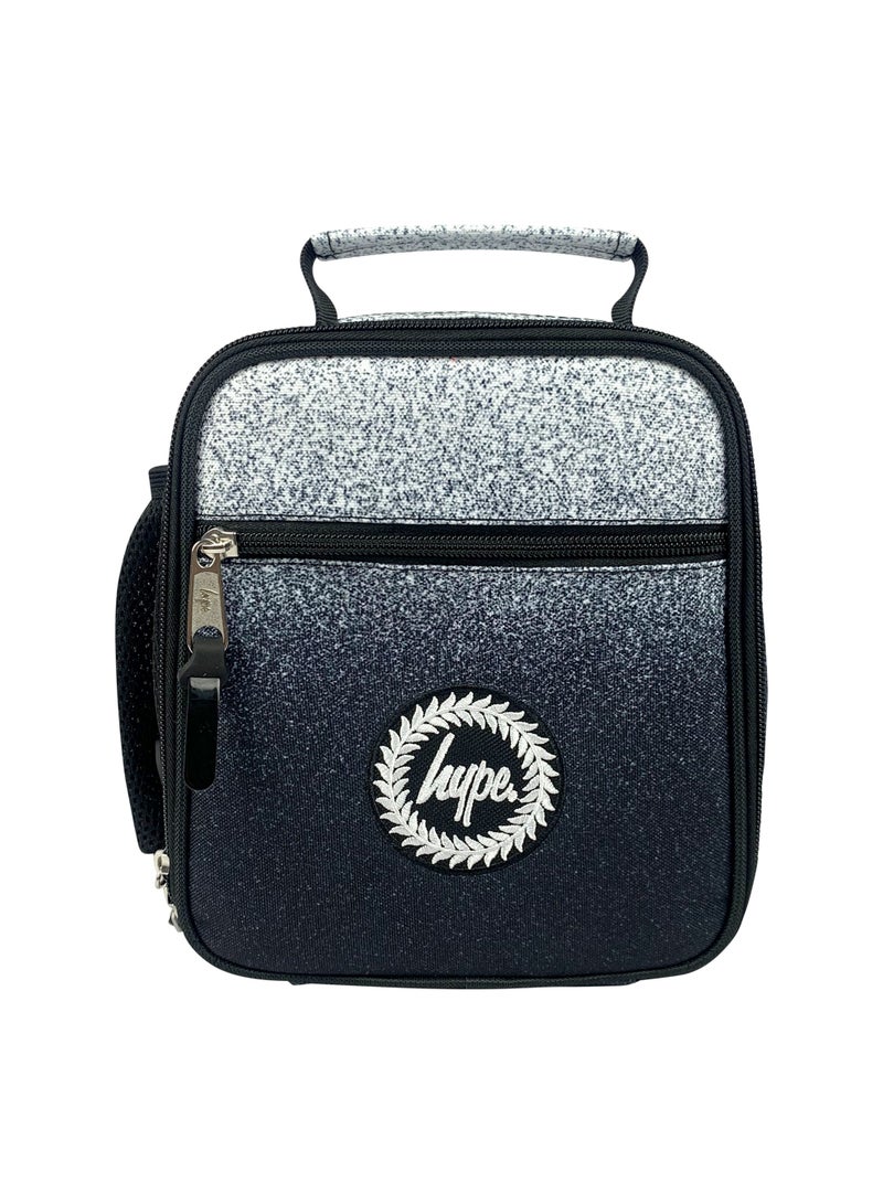 HYPE Kids Lunch Bag Black White Speckle Fade - 4L Insulated Lunch Box with Ripstop Thermal Lining - Image 1