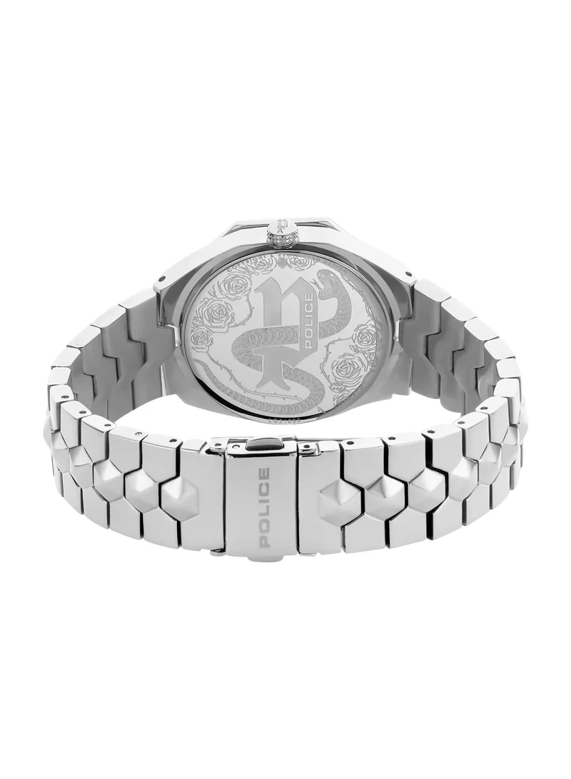 POLICE Women's Montaria Round Shape Stainless Steel Analog Wrist Watch 35 mm - Silver