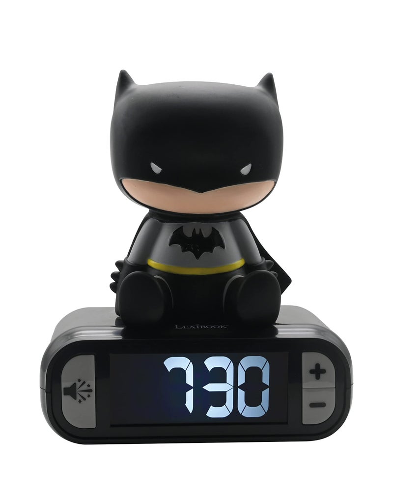 LEXiBOOK - Batman Digital Alarm Clock for Kids with Night Light Snooze, Childrens Clock, Luminous Batman, Black Colour - RL800BAT - Image 1
