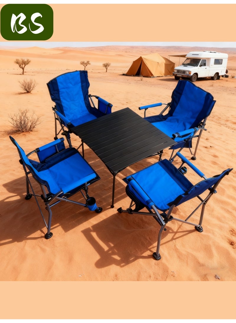 BS Outdoor Portable Folding Camping Chair |Heavy Duty Camping Chair| Supports 450 KG Camping Chairs | Outdoor Armchair | Portable Lawn Chair with High Back Cushion | With Side Storage Pockets, Cup Holder, and Portable Carrying Bag. - Image 2