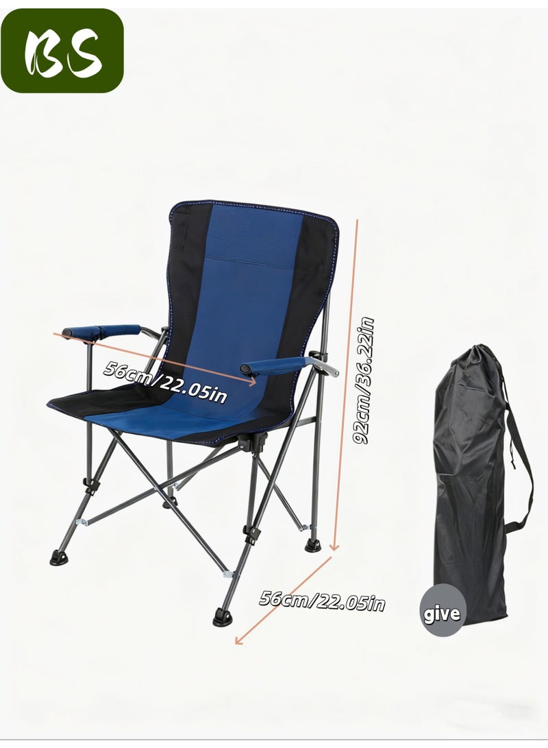 BS Outdoor Portable Folding Camping Chair |Heavy Duty Camping Chair| Supports 450 KG Camping Chairs | Outdoor Armchair | Portable Lawn Chair with High Back Cushion | With Side Storage Pockets, Cup Holder, and Portable Carrying Bag. - Image 5