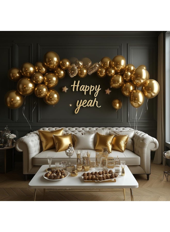 Gold Metallic Chrome Latex Balloons, 100 Pack 12 Inch Gold Round Helium Balloons for Wedding, Graduation, Anniversary, Baby Shower, Birthday Party Decorations - Image 2
