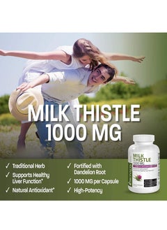 Milk Silymarin  Thistle Extract 1000mg 120 Veg Capsules  - Image 3