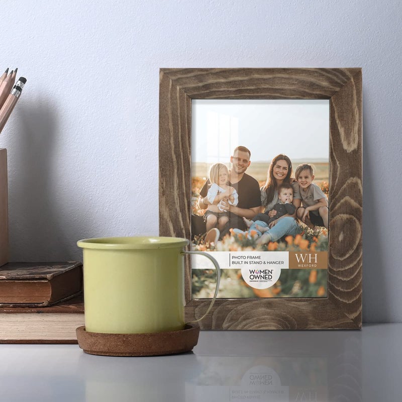 Renditions Gallery 3.5x5 inch Picture Frame Walnut Wood Grain Frame, High-end Modern Style, Made of Solid Wood and High Definition Glass for Wall and Tabletop Photo Display - Image 2