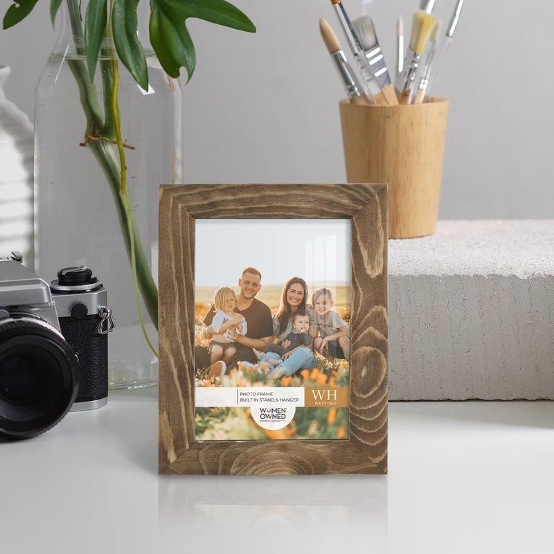 Renditions Gallery 3.5x5 inch Picture Frame Walnut Wood Grain Frame, High-end Modern Style, Made of Solid Wood and High Definition Glass for Wall and Tabletop Photo Display - Image 3