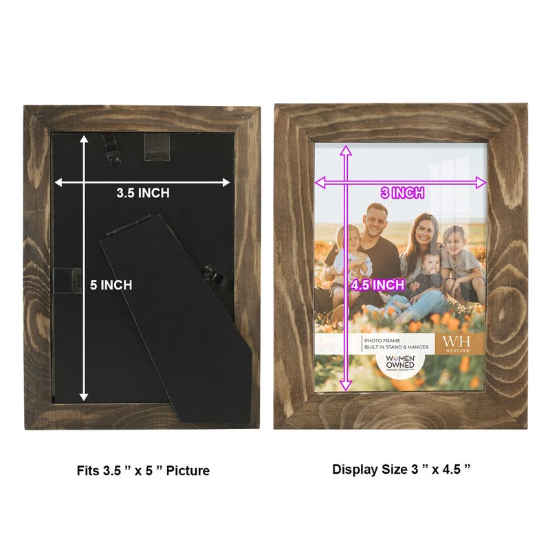 Renditions Gallery 3.5x5 inch Picture Frame Walnut Wood Grain Frame, High-end Modern Style, Made of Solid Wood and High Definition Glass for Wall and Tabletop Photo Display - Image 5