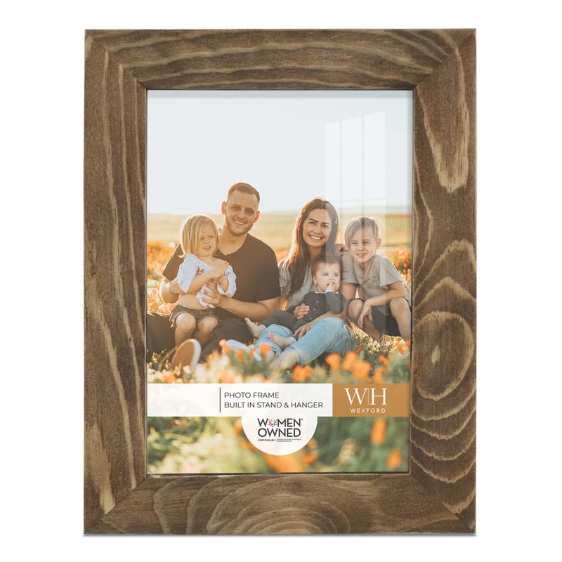 Renditions Gallery 3.5x5 inch Picture Frame Walnut Wood Grain Frame, High-end Modern Style, Made of Solid Wood and High Definition Glass for Wall and Tabletop Photo Display - Image 1
