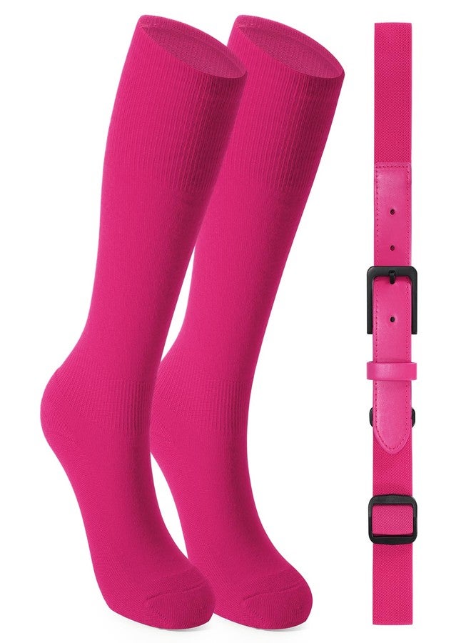 وير فور يو طقم جوارب بيسبول وحزام خالٍ من المعدن من WERFORU للأولاد - حزام قابل للتعديل مع مشبك مضاد للحساسية وجوارب سوفتبول للأولاد - Image 1