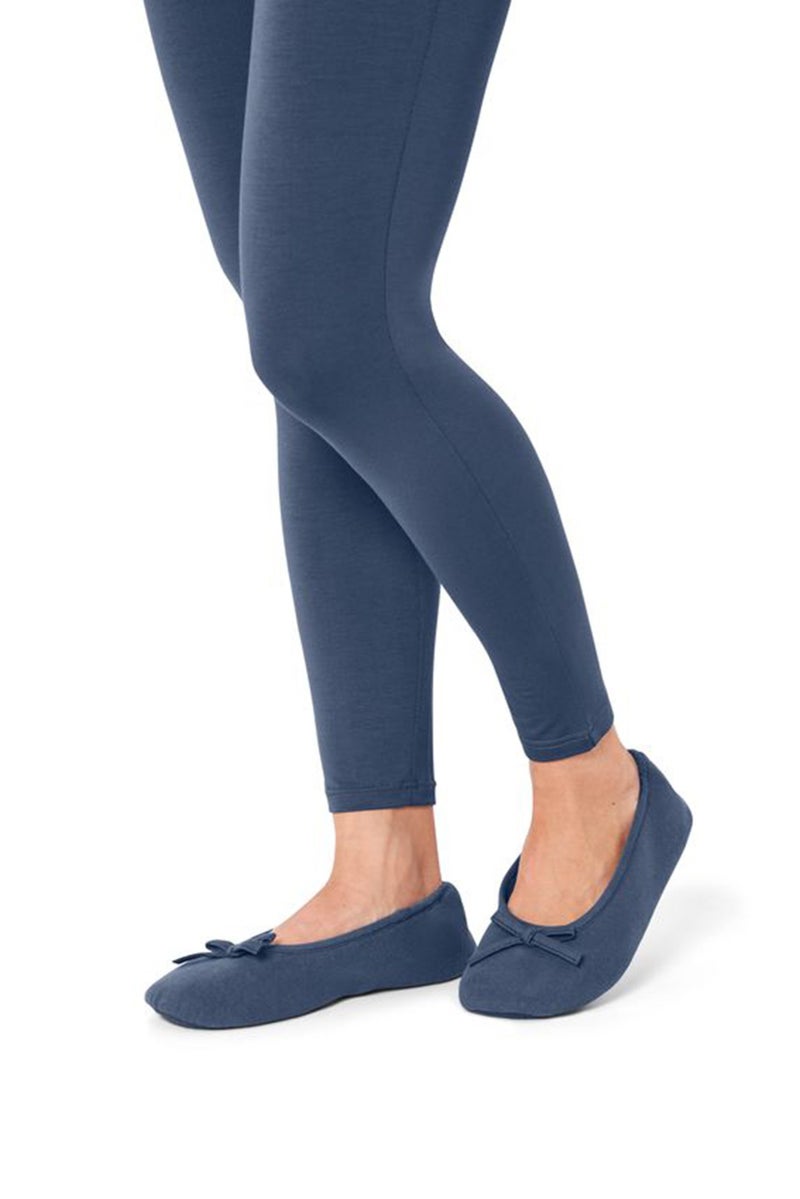 Tchibo Women Slip On Bow Ballerina Shoes, Navy Blue - Image 2