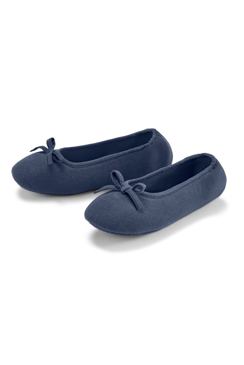 Tchibo Women Slip On Bow Ballerina Shoes, Navy Blue - Image 3