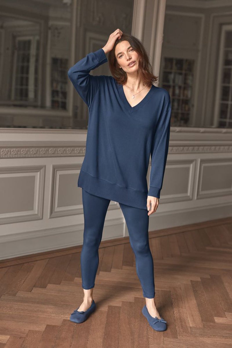 Tchibo Women Slip On Bow Ballerina Shoes, Navy Blue - Image 1