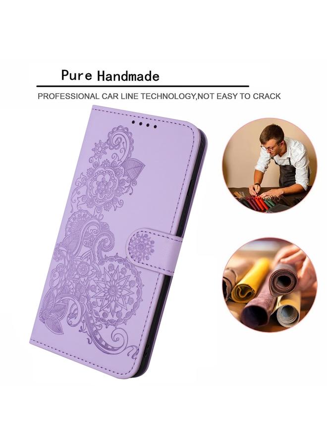 Zaboon Case For Huawei Pura 70 Pro / Pura 70 Pro+ Datura Flower Embossed Flip Leather Phone Case - Image 5