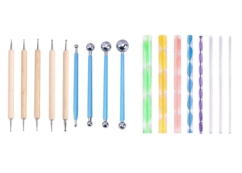 worison 17 Piece Ball And Wood Dotting And Mandala Tool Combo Set, Multicolor - Image 1