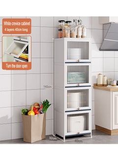 keke 4 Tier Multifunctional Kitchen & Bathroom Ultra-Narrow Bathroom Gap Storage Cabinet Rack  - Image 1