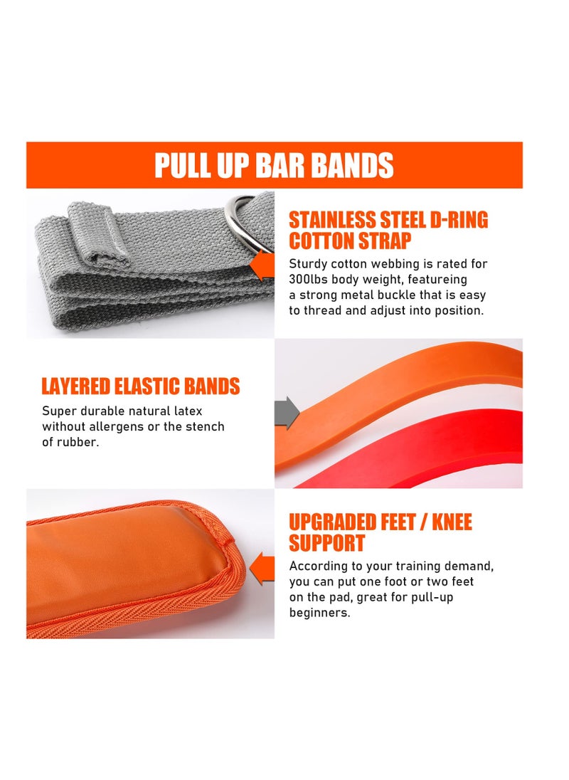 Excefore - Pull Up Assistance Bands,  88lbs - 132lbs Heavy Duty Resistance Band for Pull Up Assist, Adjustable Weight Size with Fabric Feet/Knee Rest for Chin Up, Powerlifting, Strength Training - Image 1