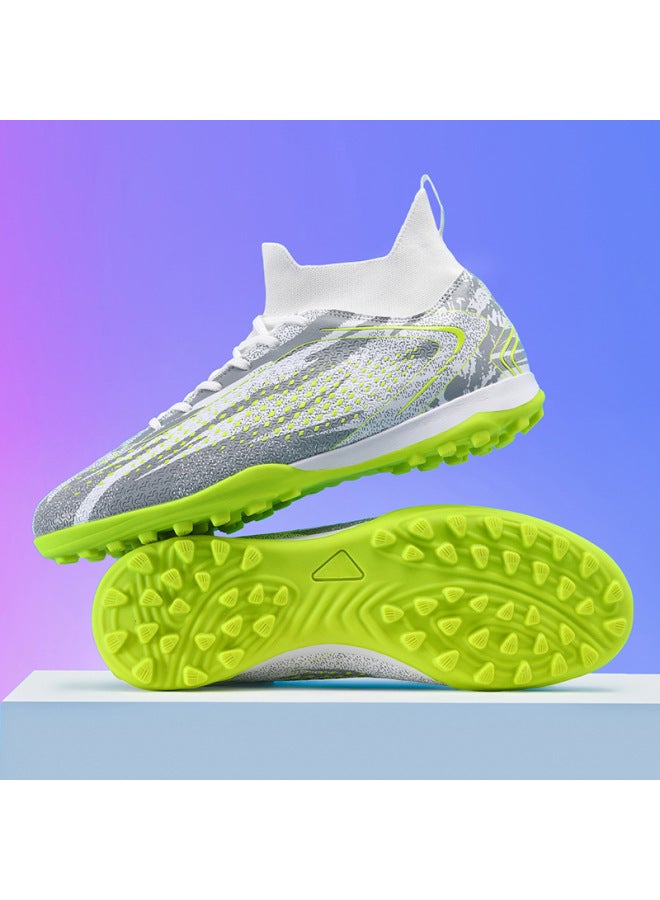 5505 Broken Nails White Generation High-top Football Shoes Men's Autumn Spike Broken Nails Students Children Boys Professional Training