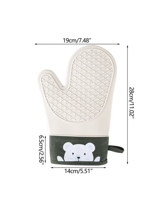 Professional Silicone Oven Mitts, Heat Resistant Long Kitchen Gloves, Unlike traditional fabric gloves, Waterproof & Non-Slip Grip with Soft Cotton Lining for Cooking, Baking, BBQ & Grilling - 1 Piece - Image 4