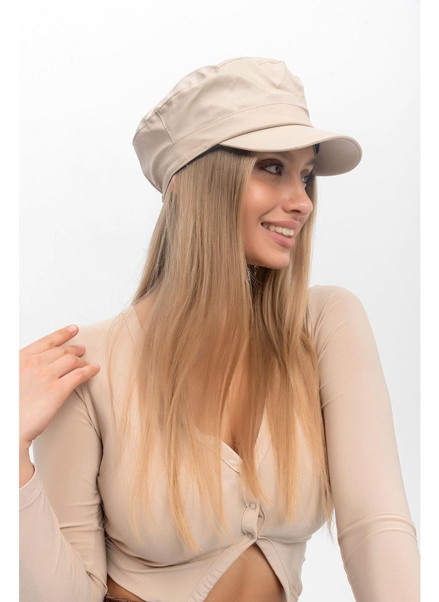 Saria Moda - Saria Fashion Leather Captain Sailor Women Hat - Image 1