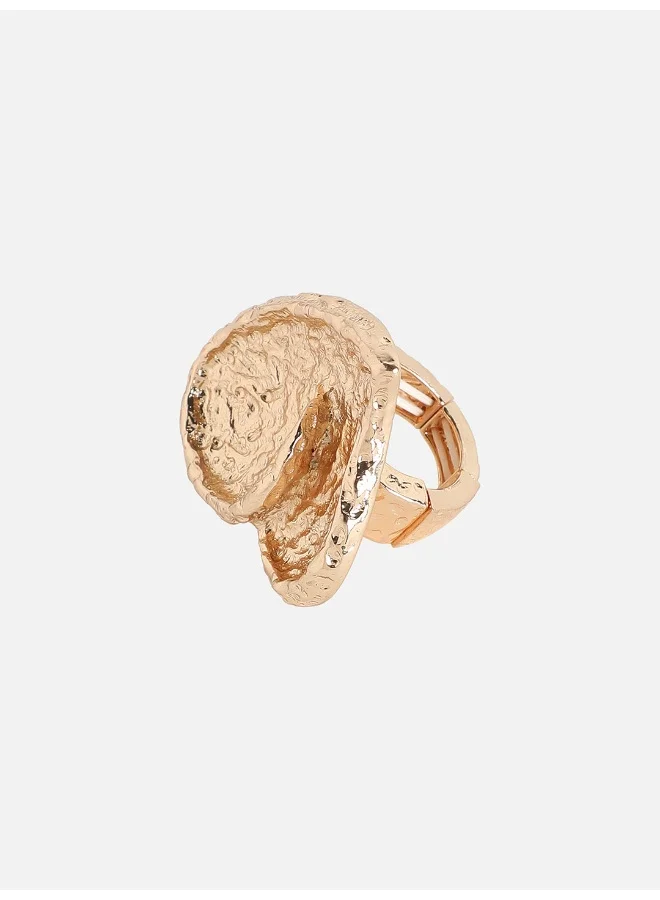 SOHI Dented Heart Artificial Cocktail Ring Jewellery