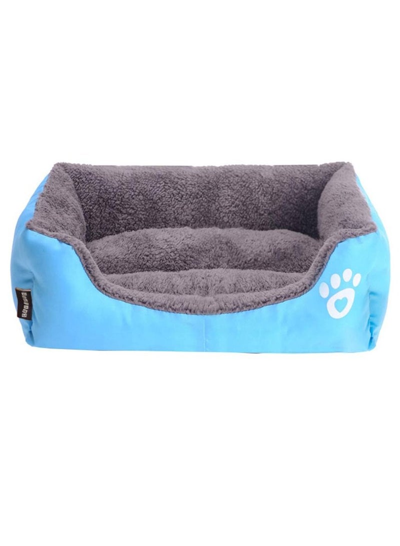 L حجم الحيوانات الأليفة أريكة الكلب سرير مربع بيت ماء أسفل لينة الصوف الدافئة القط تنفس سرير منزل منتجات الحيوانات الأليفة - Image 1