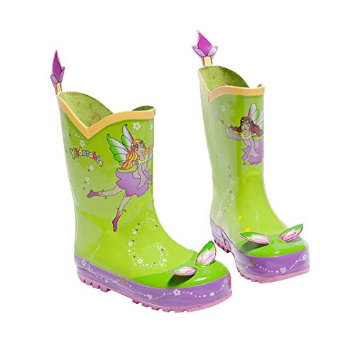 Kidorable Girls' Fairy Rain Boots, Green, 2(Young Adult Size) - Image 1