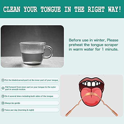 RONAVO Copper Tongue Scraper for Adults (2 Pack), 100% Pure Copper, Naturally Anti-Microbial, Banishes Bad Breath and Maintains Oral Hygiene, Tongue Cleaner with Travel Case, Easy to Use and Clean - Image 5