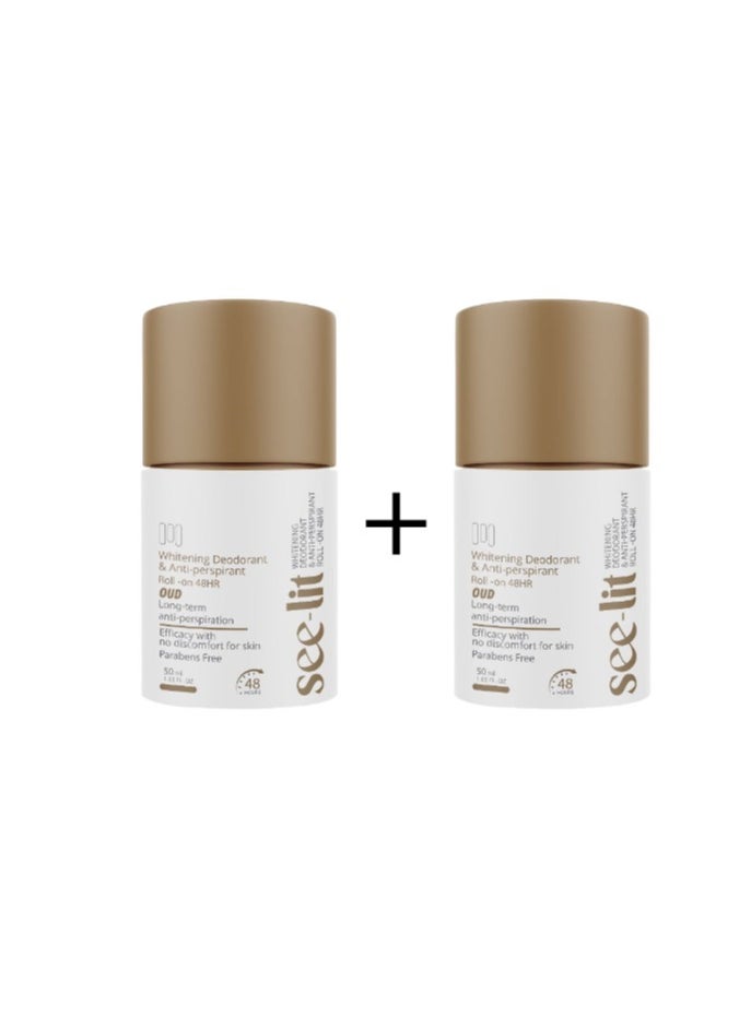 See-Lit - Whitening Deodorant Roll On - Oud (2pcs 50ml) - Image 1