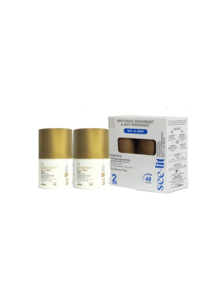 See-Lit - Whitening Deodorant Roll On - Oud (2pcs 50ml) - Image 1