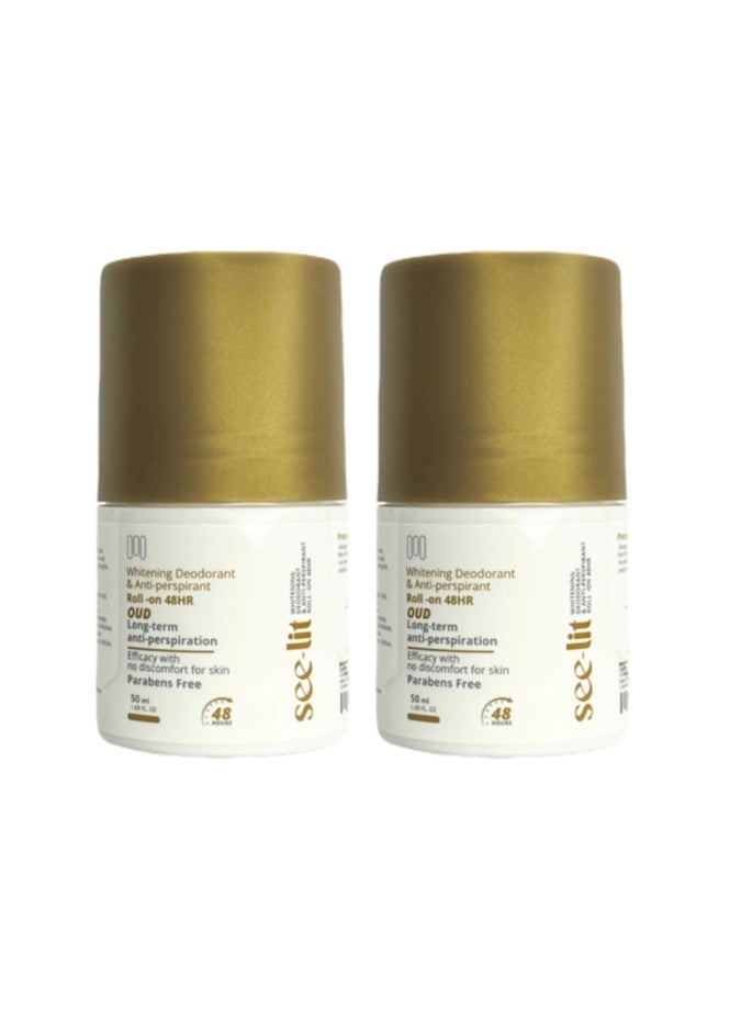 See-Lit - Whitening Deodorant Roll On - Oud (2pcs 50ml) - Image 1