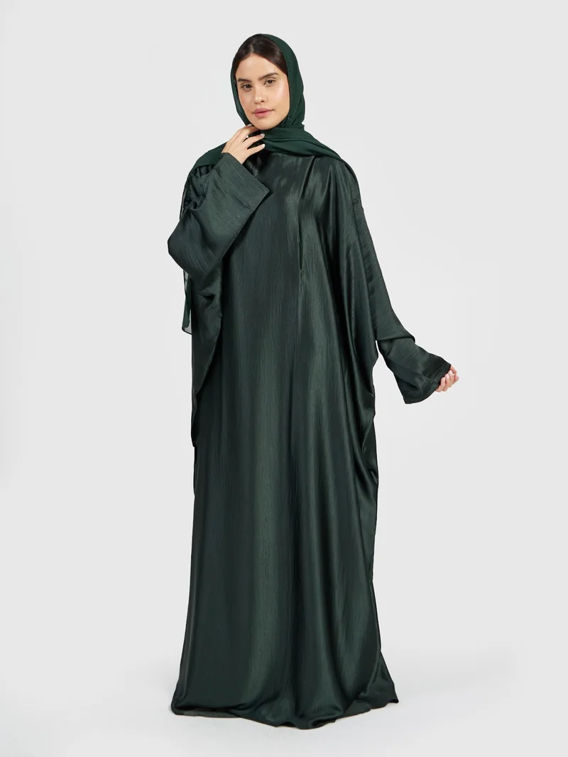 Emerald Green Forest Satin Kaftan