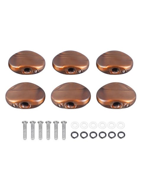 6Pcs Folk Guitar String Button Handle Knob Head Cap Tuner Tuning Peg Buttons Parts Coffee