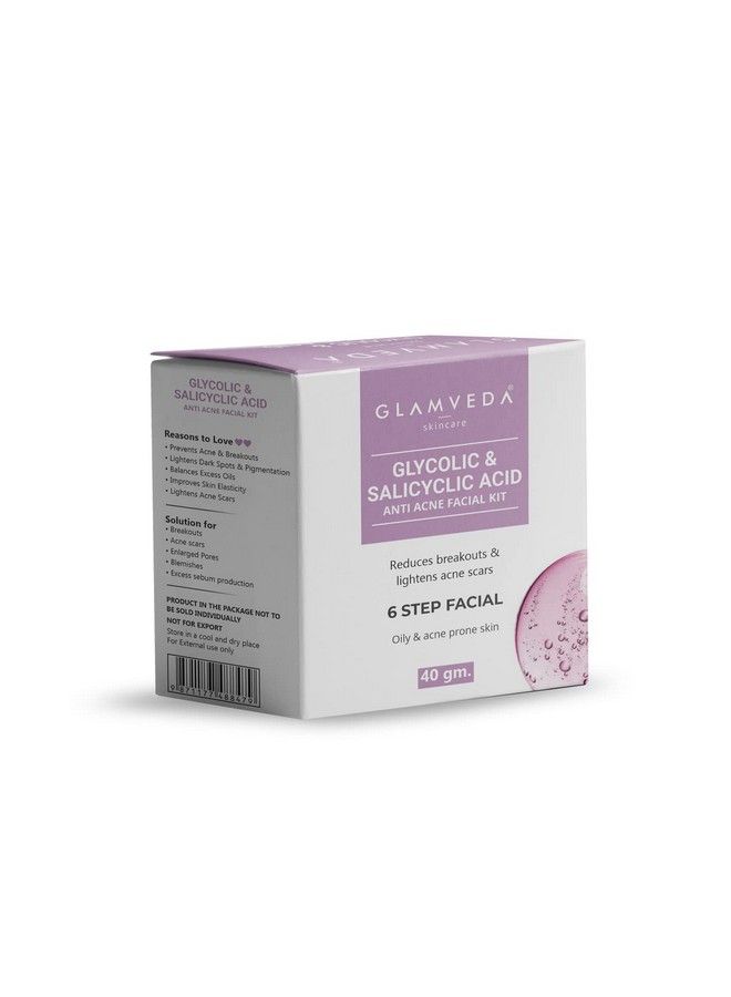 Glamveda مجموعة العناية بالوجه من حمض الجليكوليك والساليسيليك لمكافحة حب الشباب؛ مجموعة العناية بالوجه وتفتيحه للنساء | خالية من البارابين وSLS؛ 40 جرام - Image 3