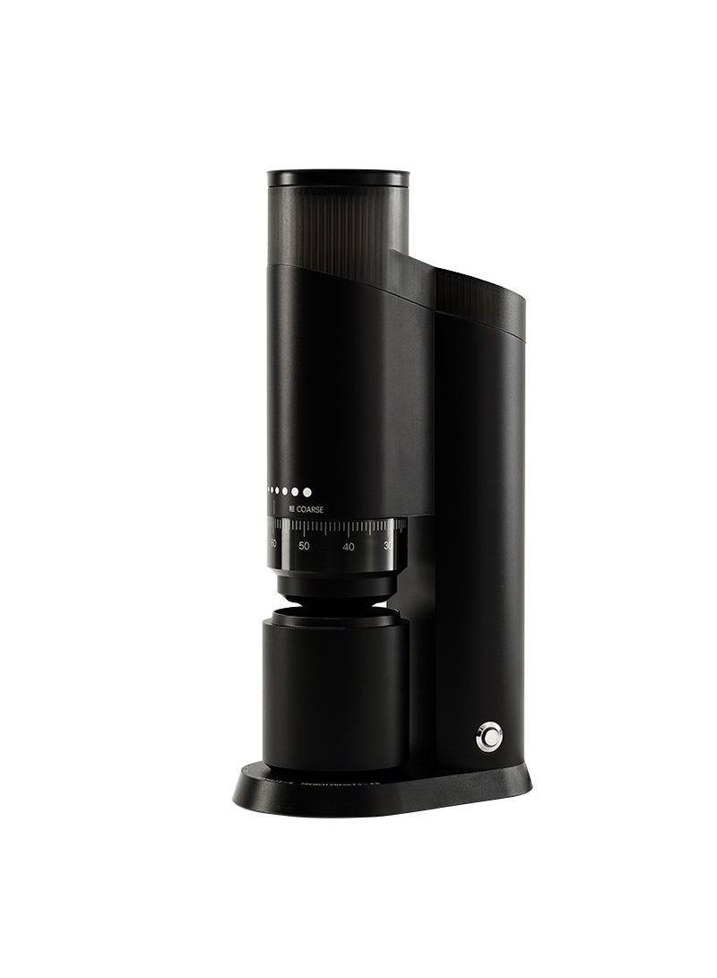 زيروهيرو مجموعة مطحنة القهوة الكهربائية ZeroHERO بسعة 45 جرام، 220V-50Hz، مصنوعة من الألومنيوم/PC/السيليكون، تصميم مدمج، باللون الأسود، مع منفاخ تنظيف هوائي، فرشاة خشب الزان، وملعقة قياس القهوة – مثالية للإسبريسو، وتحضير القهوة بالسكب، والقهوة الفرنسية - Image 1