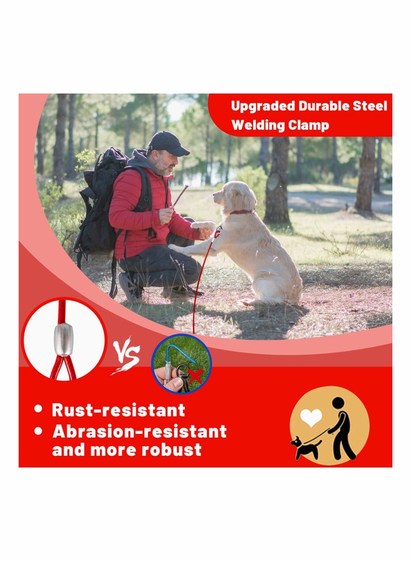 SYOSI Dog Tie Out Cable 10FT Dog Runner for Yard Steel Wire Dog Cable with Durable Superior Clips for Outside Dog Lead for Large Dogs Up to 165 lbs - Image 2