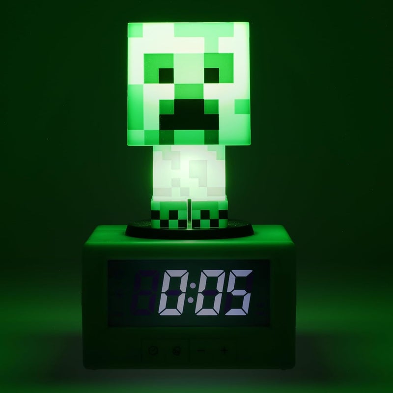 Paladone Minecraft Offical Licensed Creeper Icon Alarm Clock Features Minecraft Music and Night Light for Kids and Tweens, Gaming Room Accessory - Minecraft Gamer Enthusiast Novelty Gift - Image 4