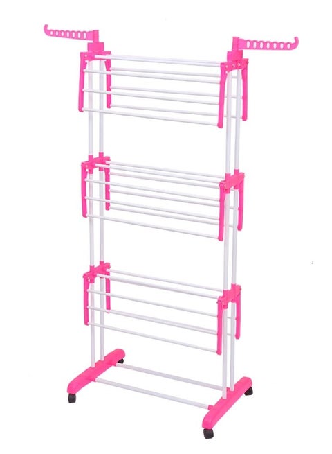 3-Layers Stainless Steel Clothes Hanger white/pink